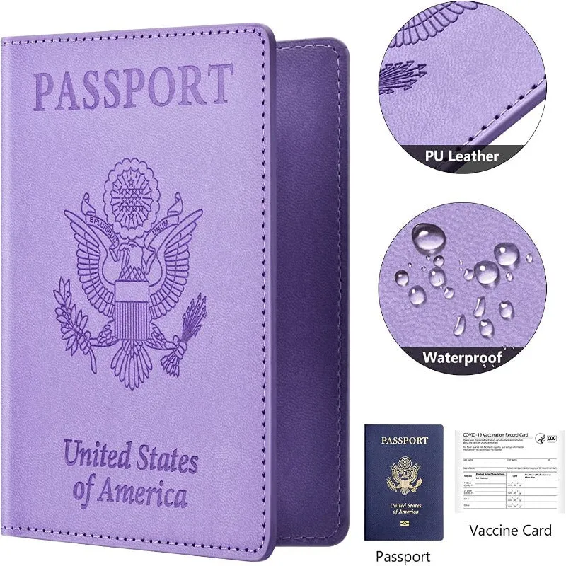2 Pack Passport Holder and Vaccine Card Holder Combo