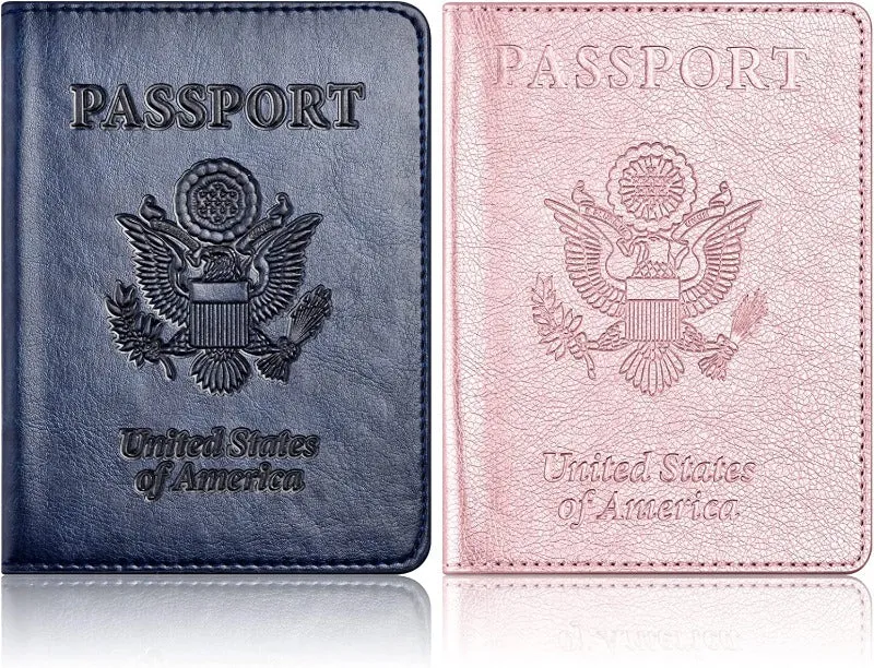 2 Pack Passport Holder and Vaccine Card Holder Combo