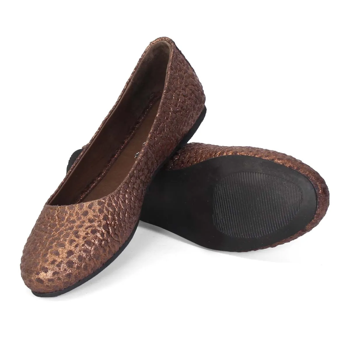 Brune & Bareskin  Women Brown Ballerina With Black Sole