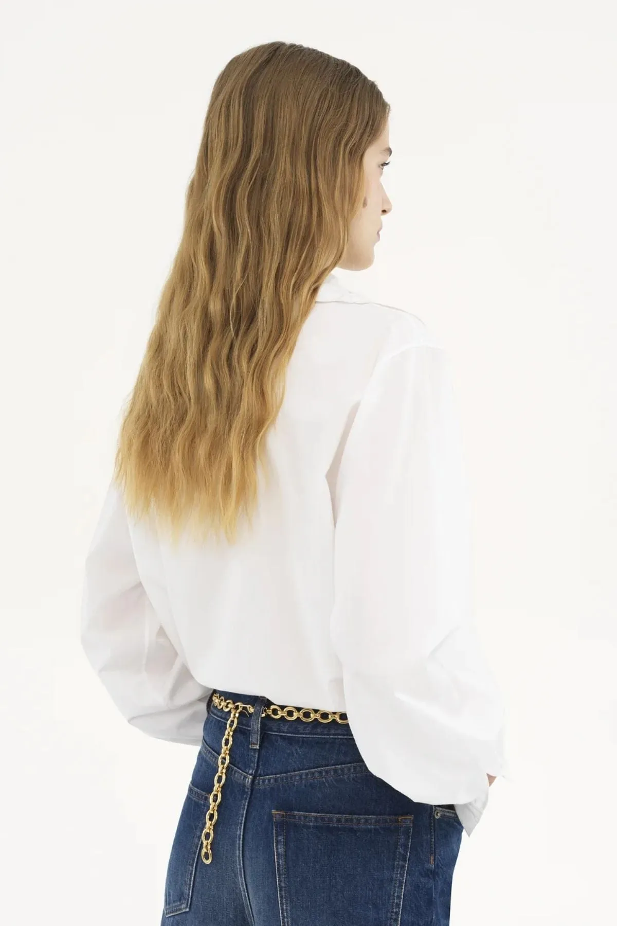 Chlo Embroidered Lavallire Shirt - White