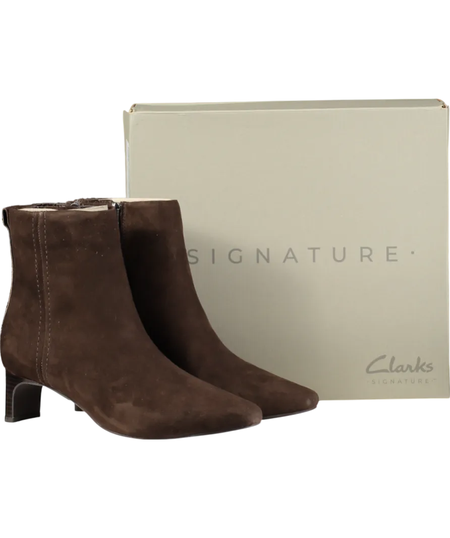 Clarks Signature Chocolate Edina Suede Ankle Boots UK 6 EU 39 