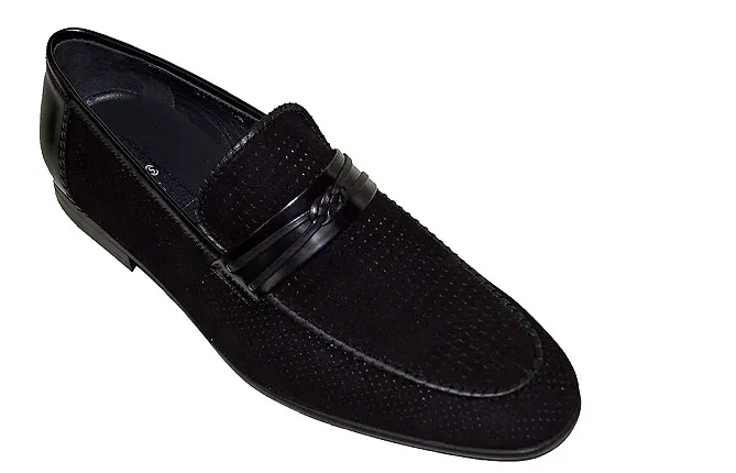 Corrente  Men's Black  Suede Calfskin Leather #3417