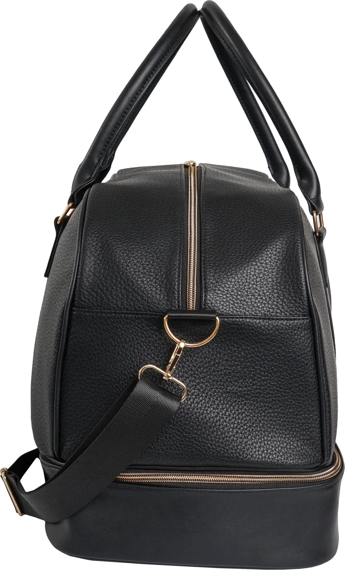 Ellen Tracy 20 Inch Pebble Grain Pocket Drop Bottom Duffel