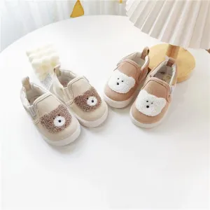 Embroidered Bear First Walker Canvas Shoes