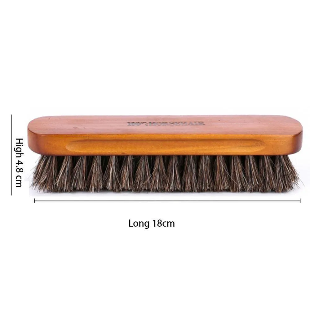 Fabio Professional Pure Horse Hair Wooden Shoe Brush
