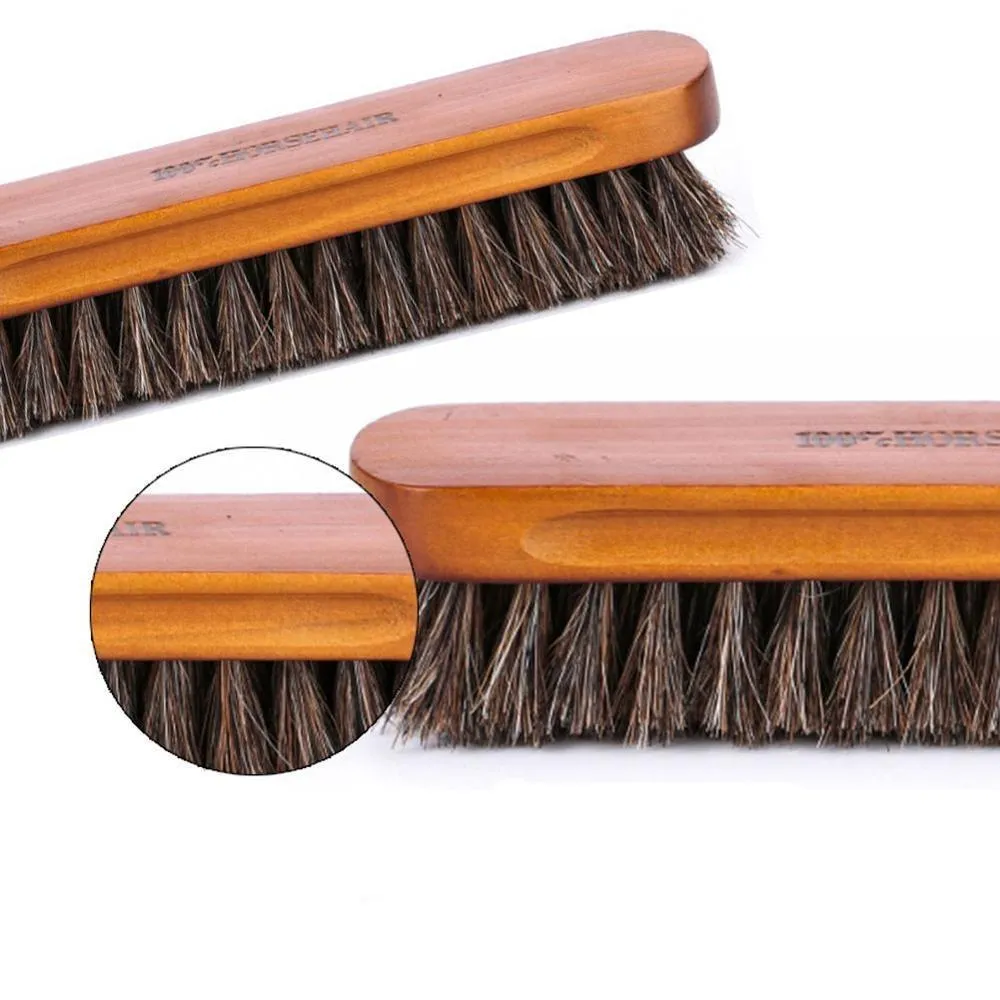 Fabio Professional Pure Horse Hair Wooden Shoe Brush