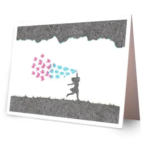 Greeting Card - Butterfly Bubbles