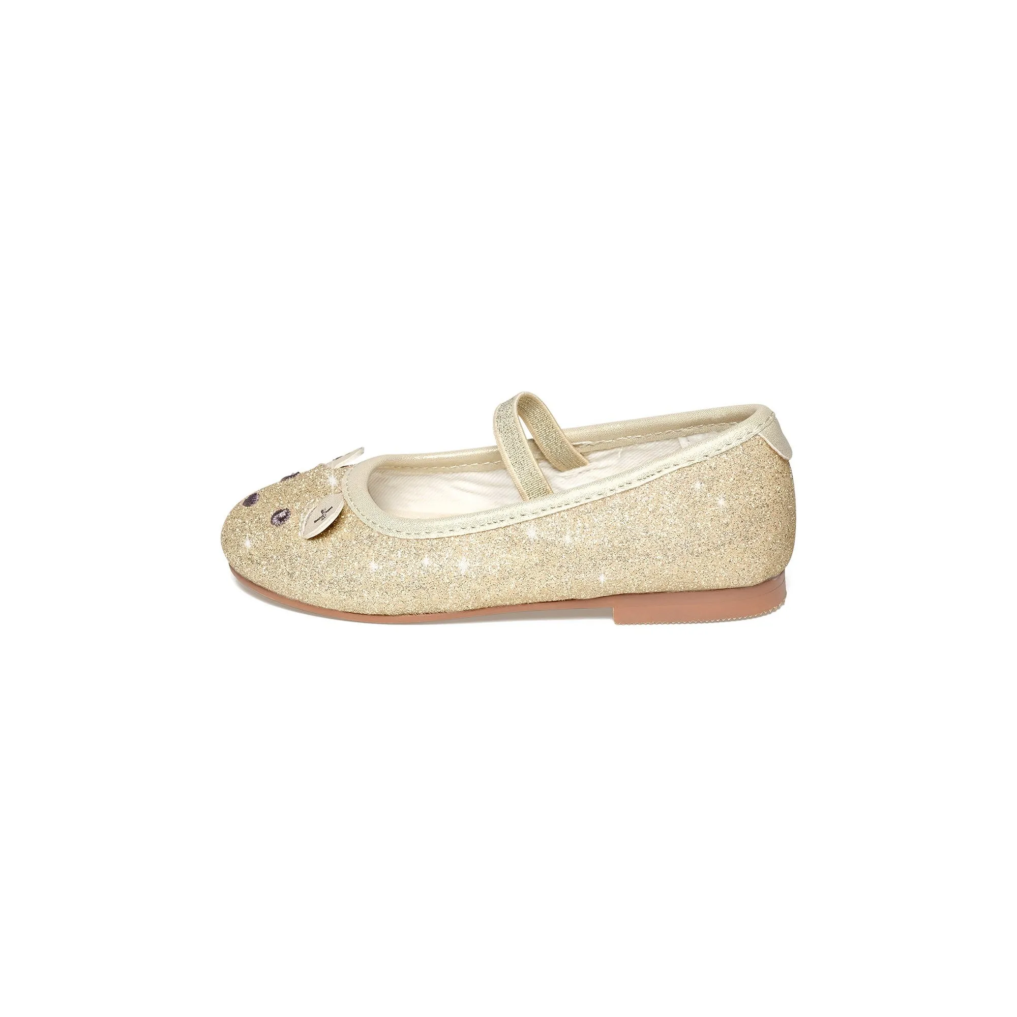 Huxbaby Glitter Bear Ballet Flat Gold