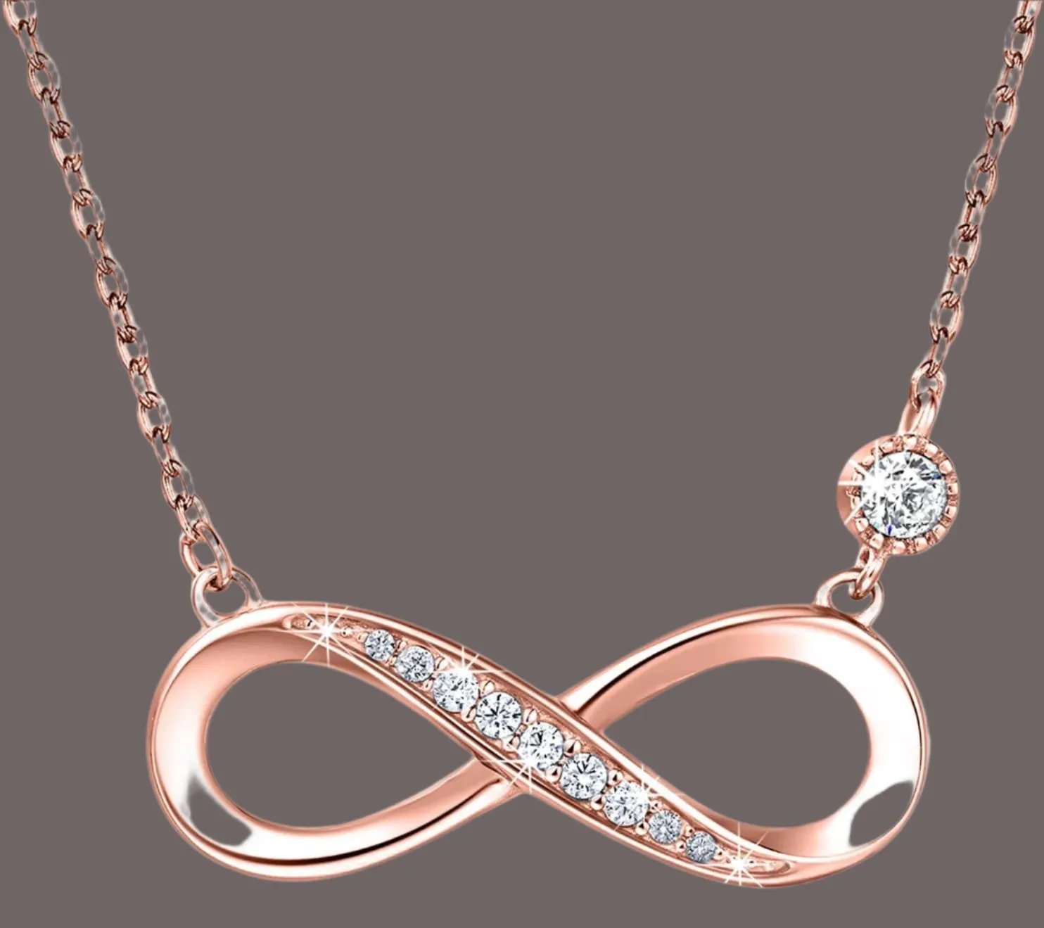 Infinity Necklaces 925 Sterling Silver Necklace Love Pendant White Gold Plated Women Necklace Gifts for for Women