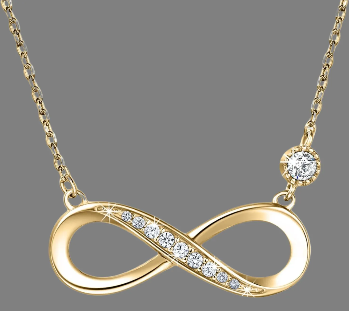 Infinity Necklaces 925 Sterling Silver Necklace Love Pendant White Gold Plated Women Necklace Gifts for for Women