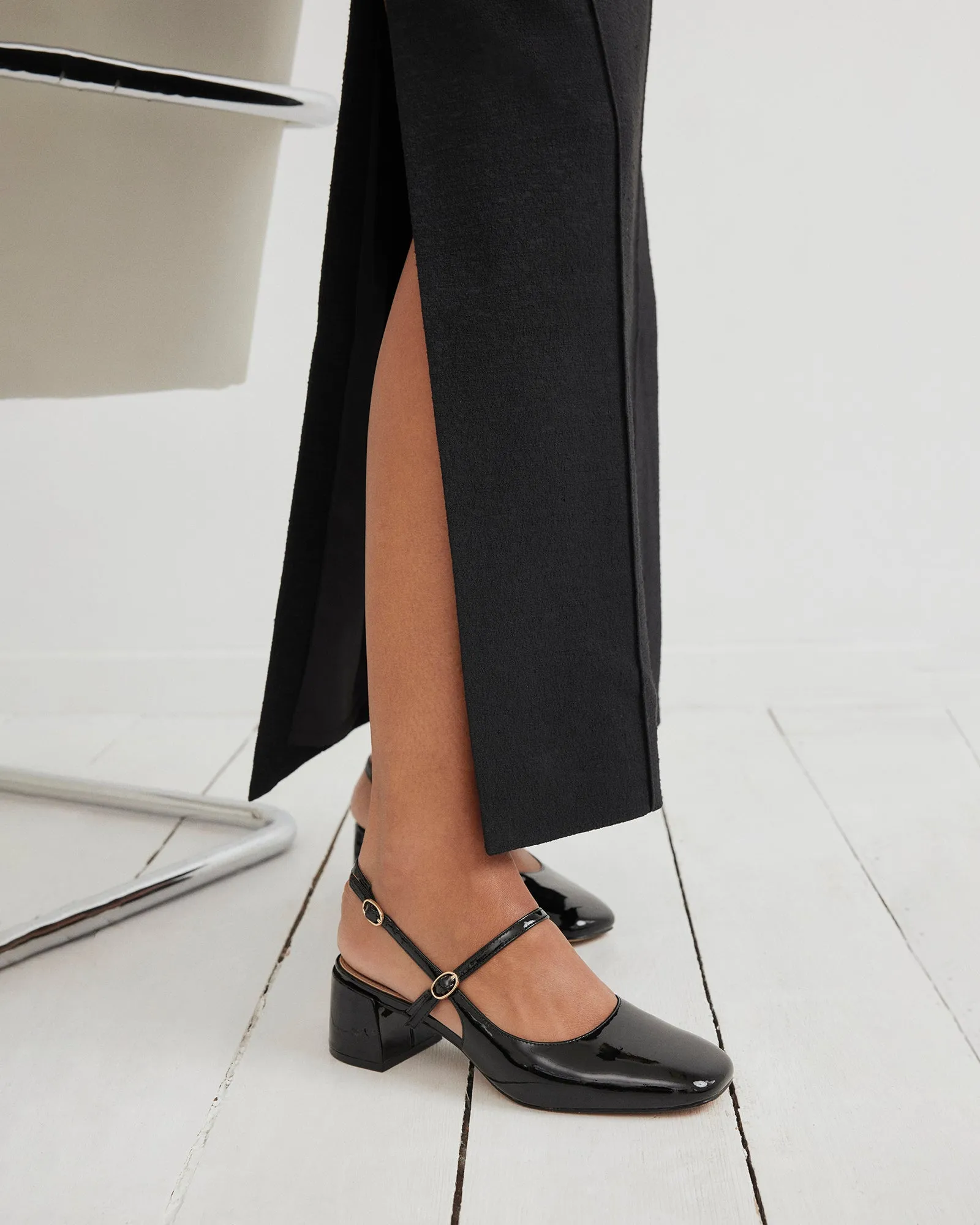 JENNA LOW HEELS BLACK PATENT
