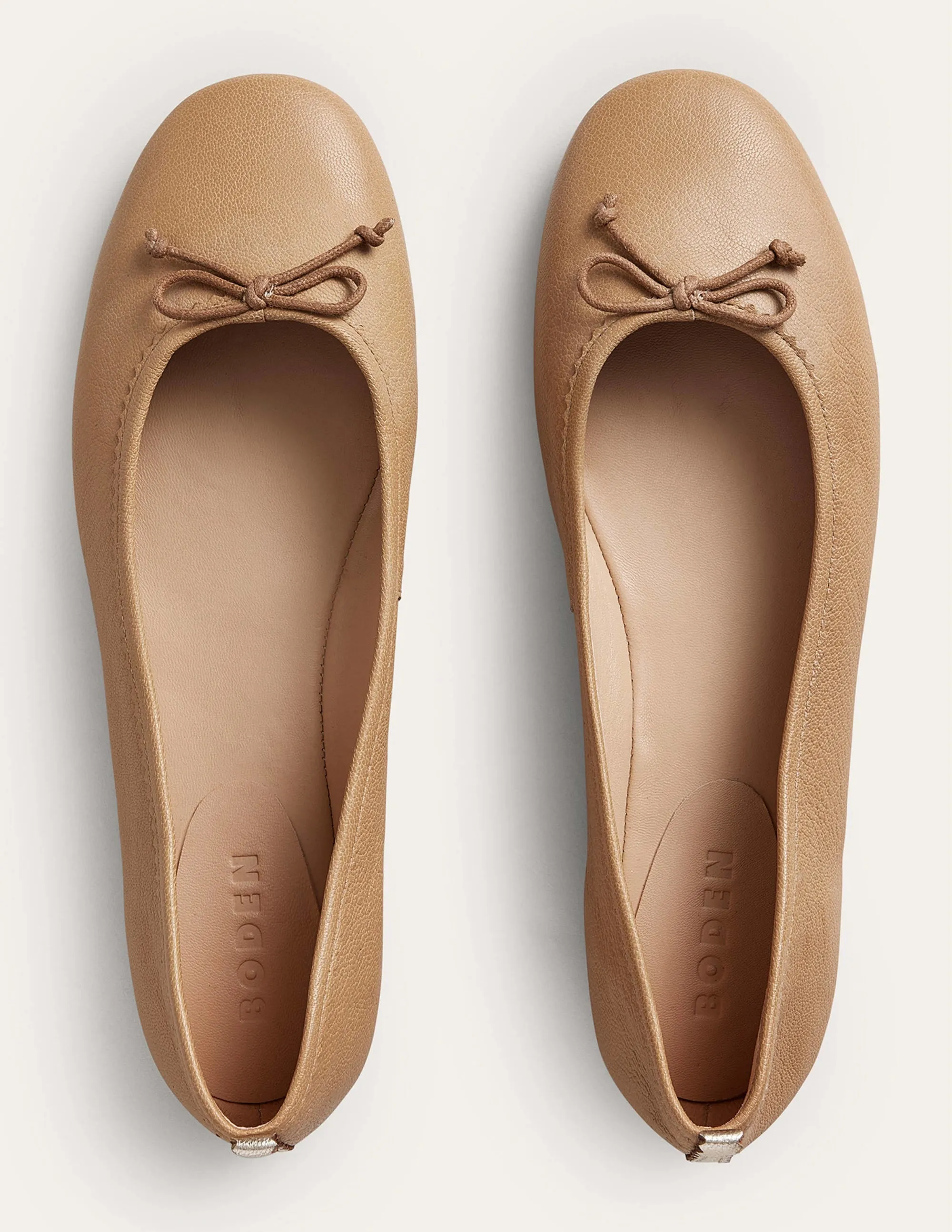 Kitty Flexi Sole Ballet Pumps-Embroidered Natural
