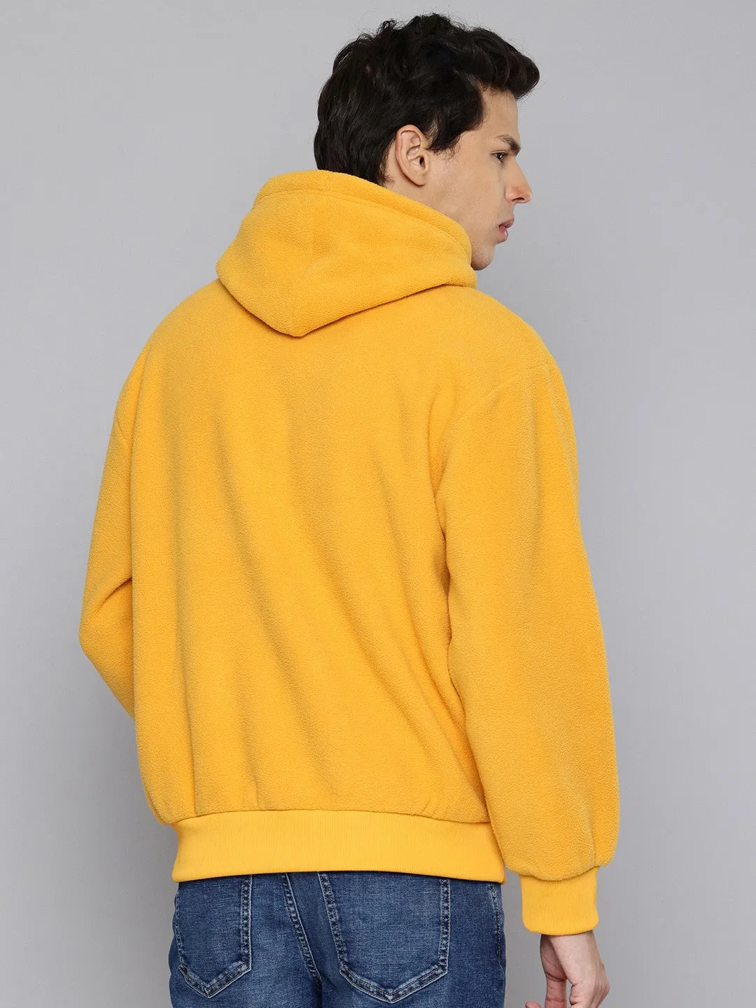 Men's Brand Logo Mustard Hooded Sweatshirt