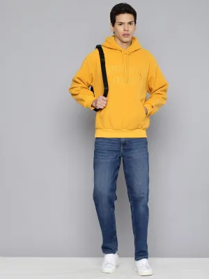 Men's Brand Logo Mustard Hooded Sweatshirt