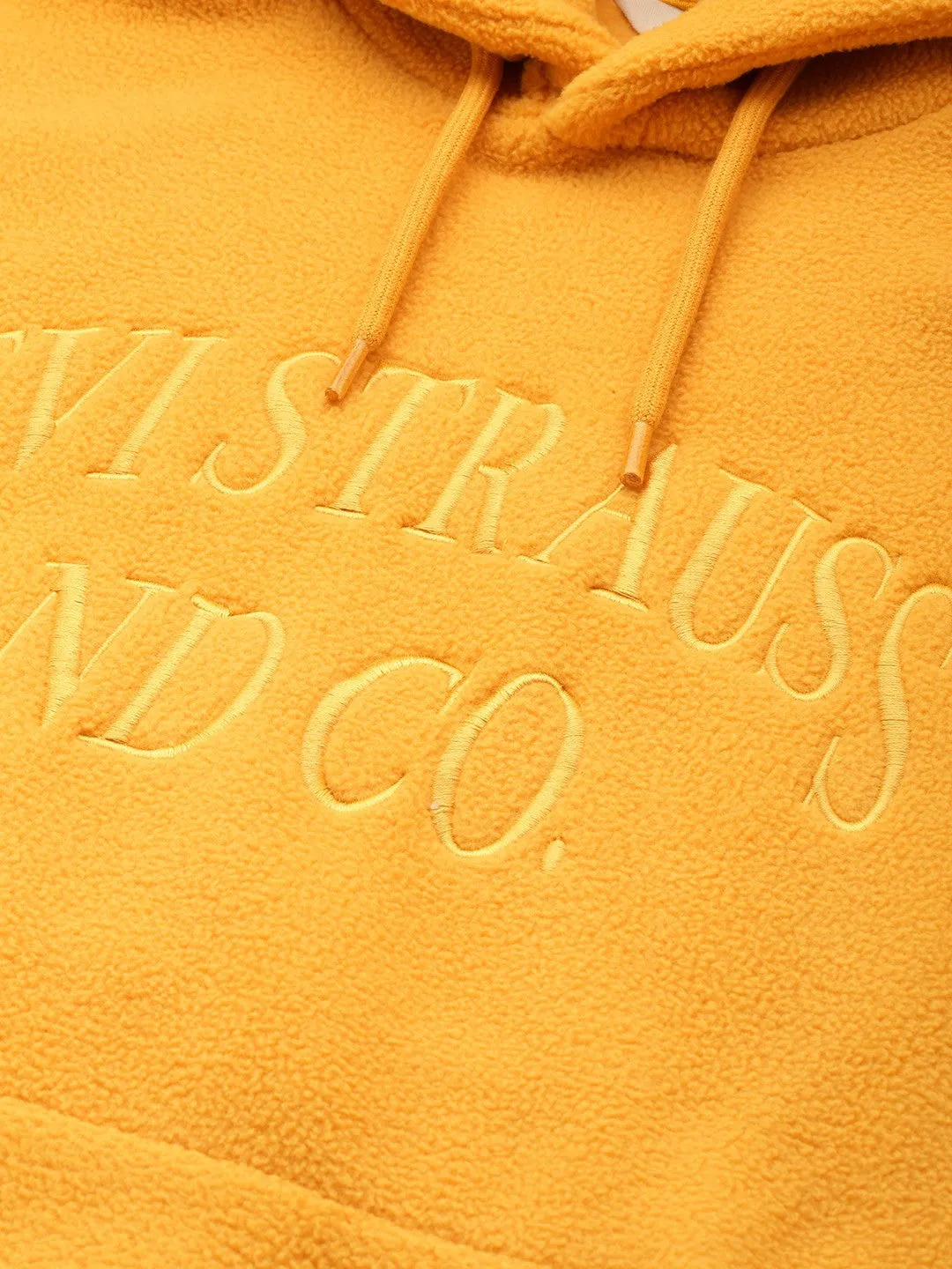 Men's Brand Logo Mustard Hooded Sweatshirt