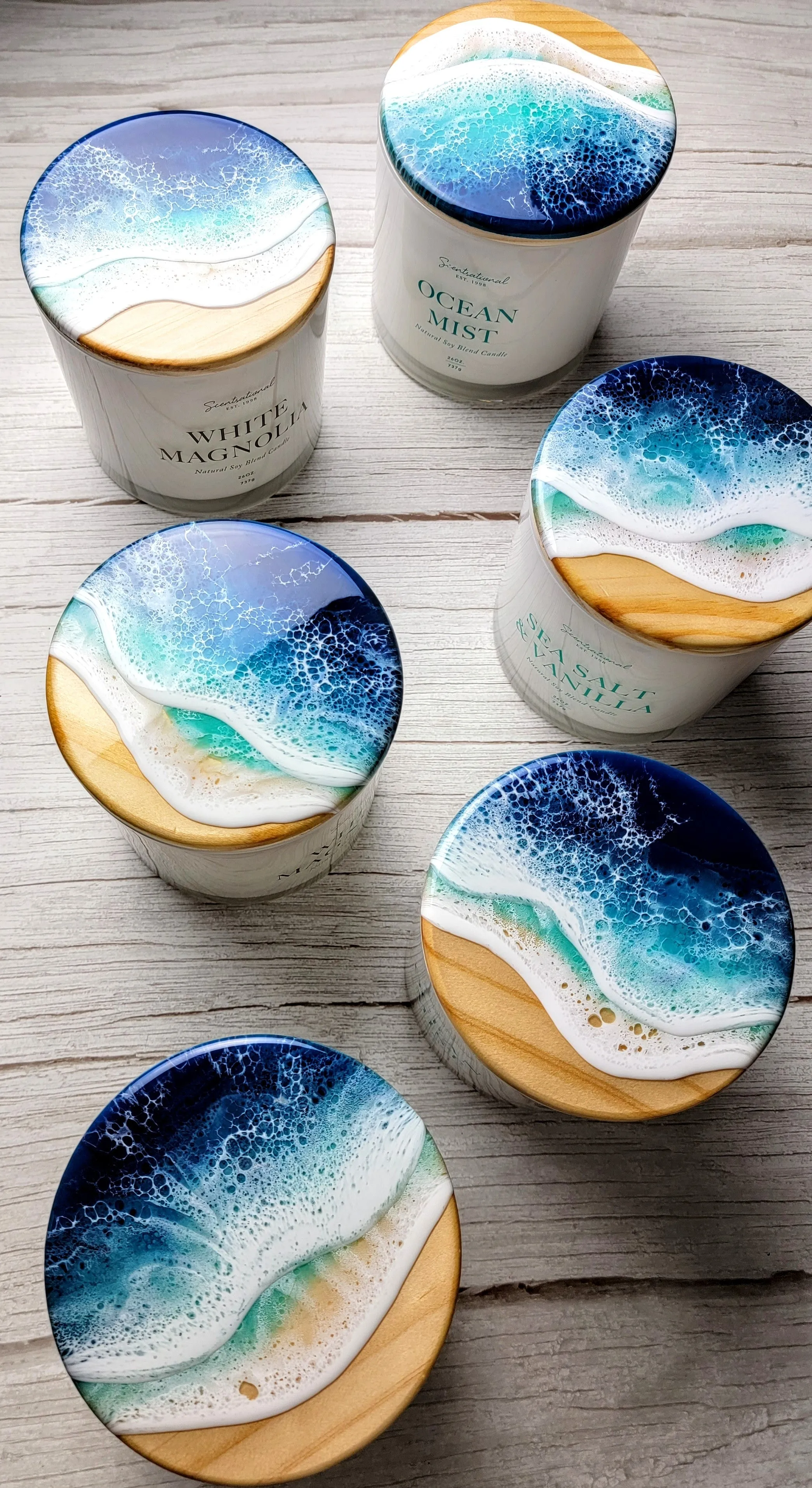 Ocean Topped Candles