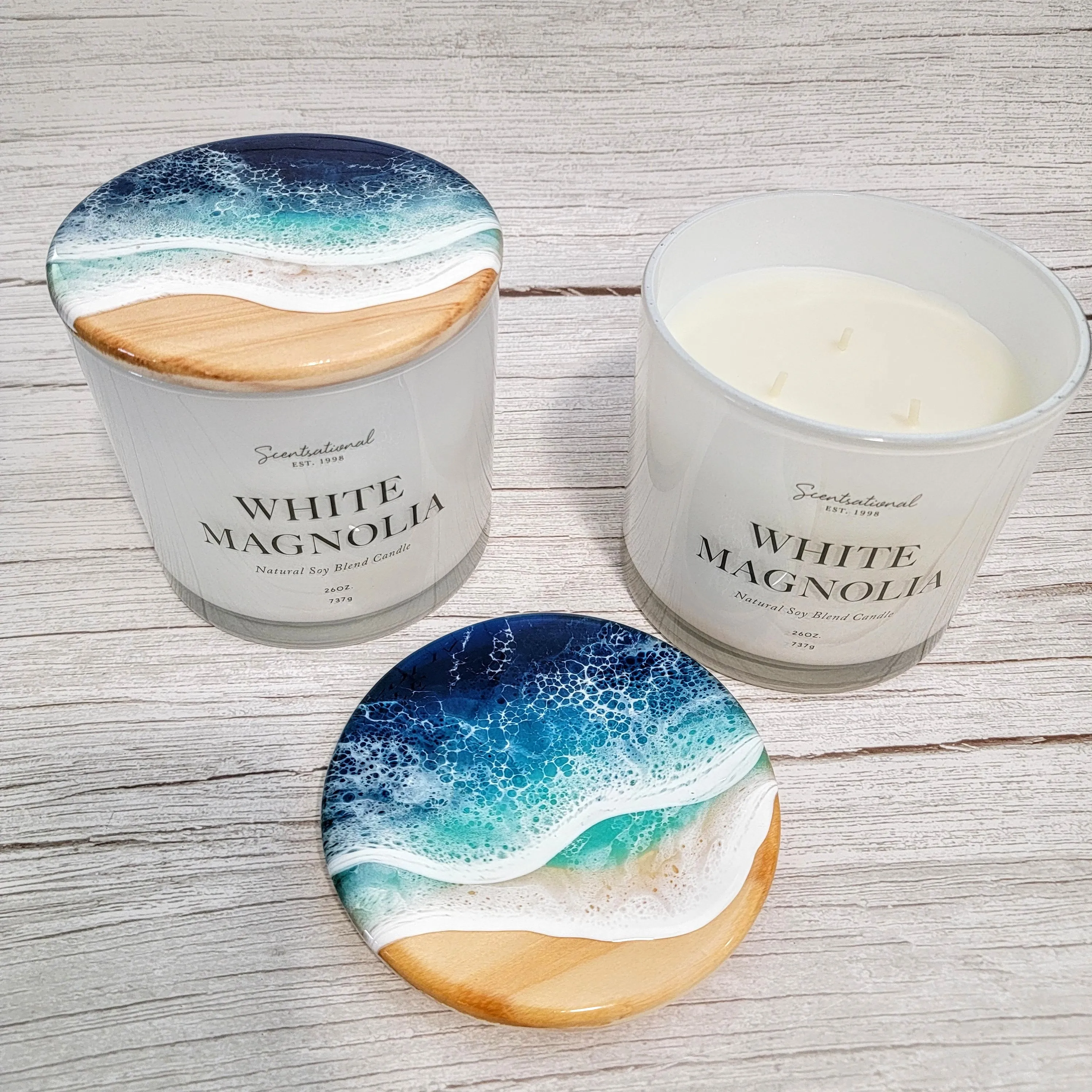 Ocean Topped Candles