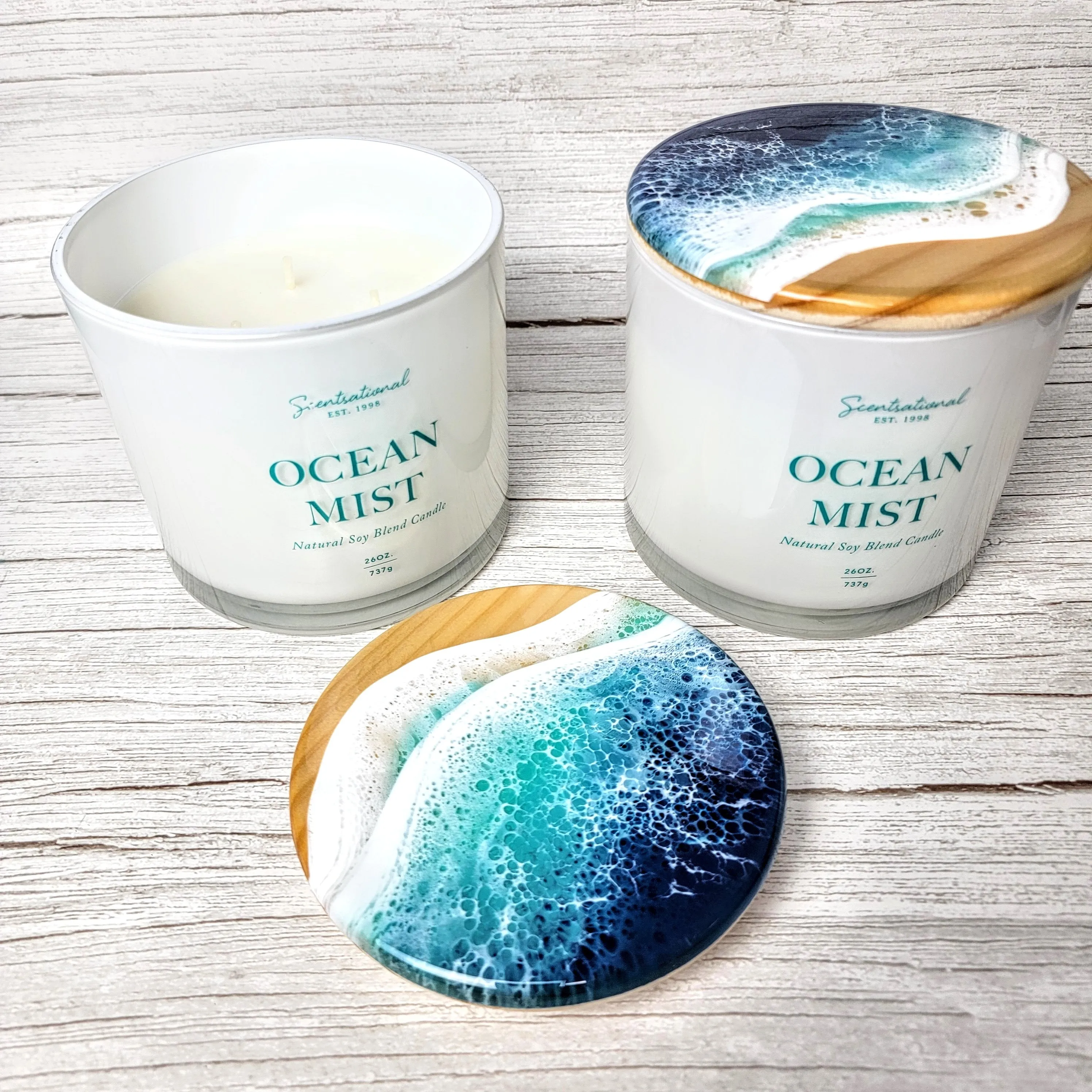 Ocean Topped Candles