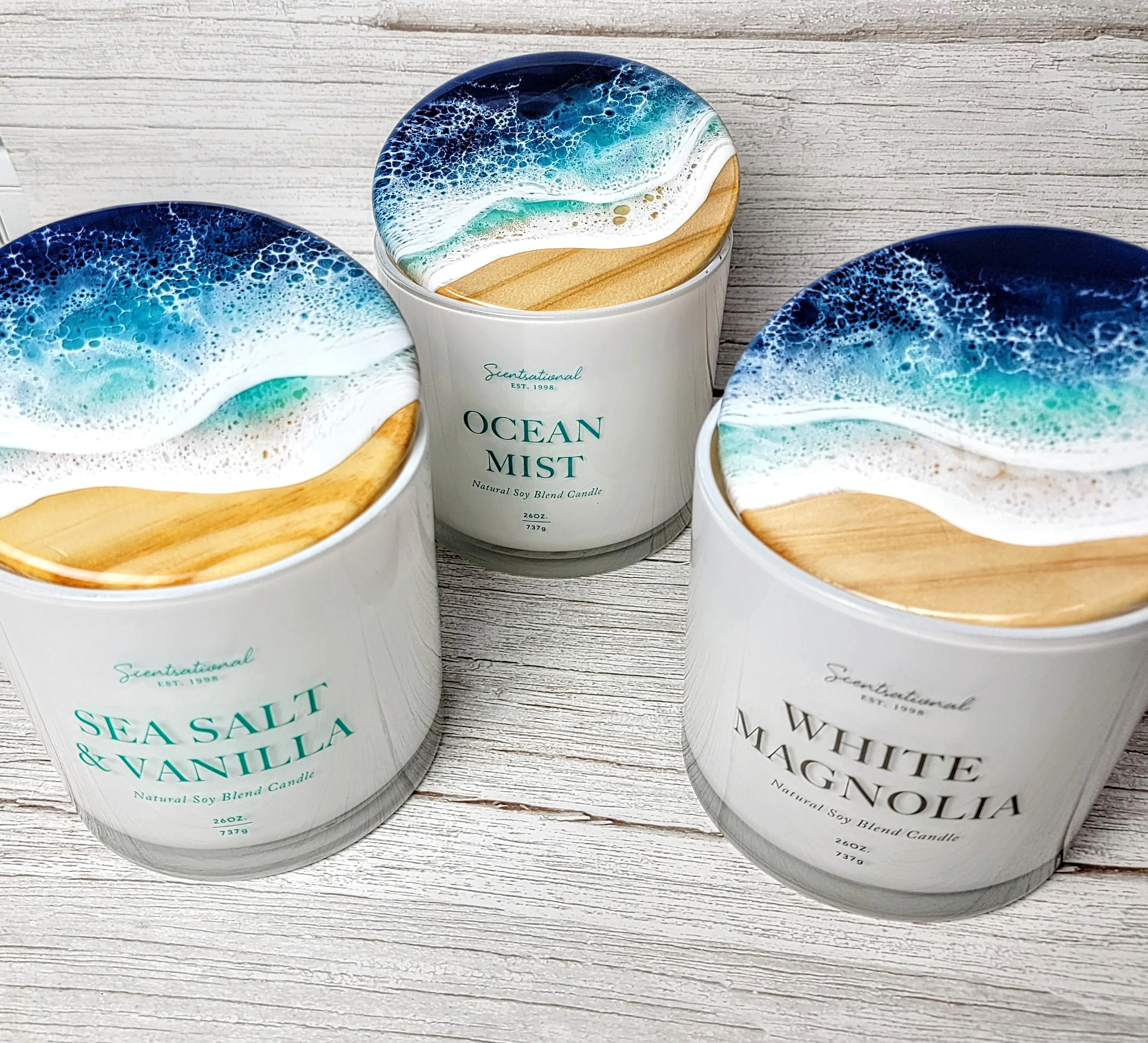 Ocean Topped Candles