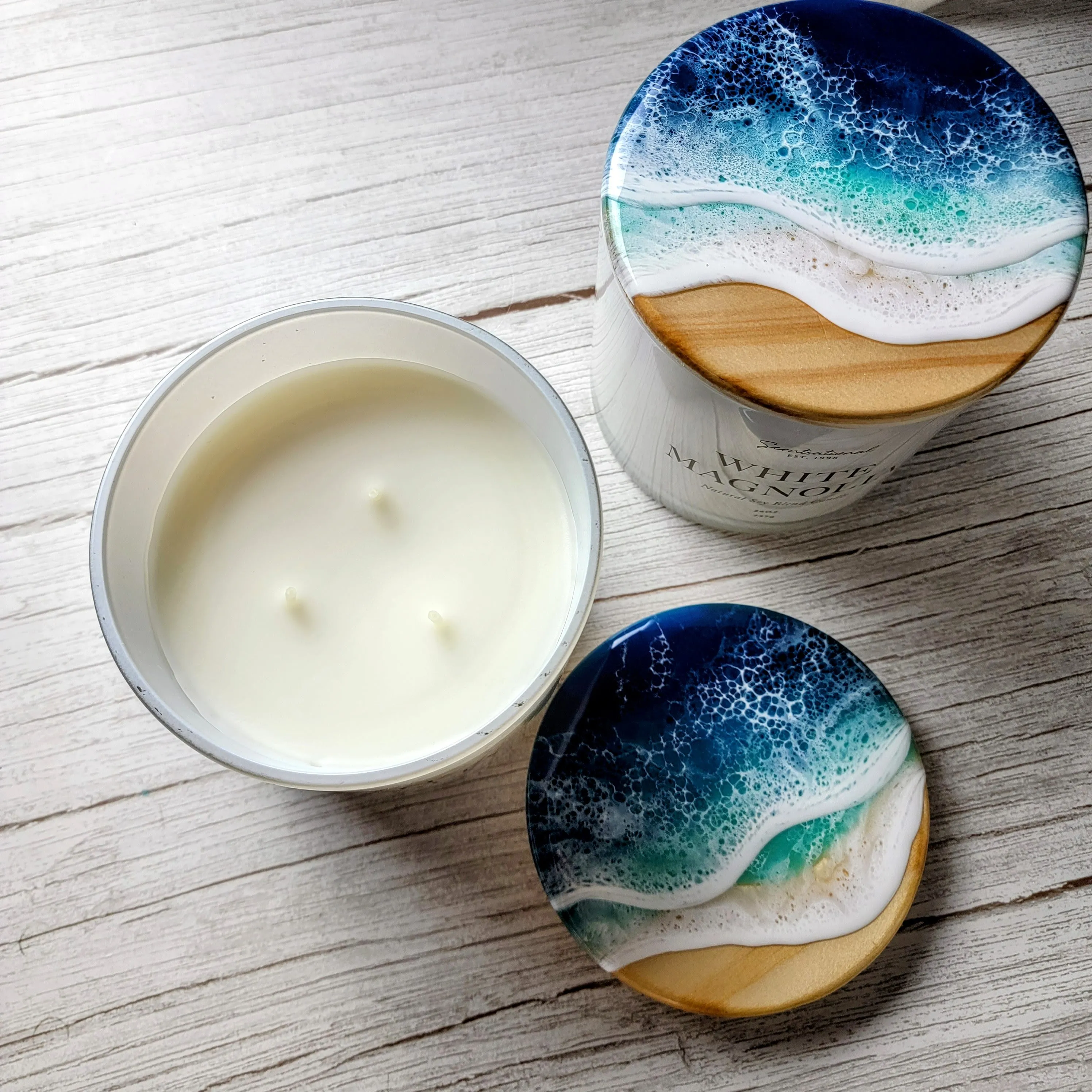 Ocean Topped Candles