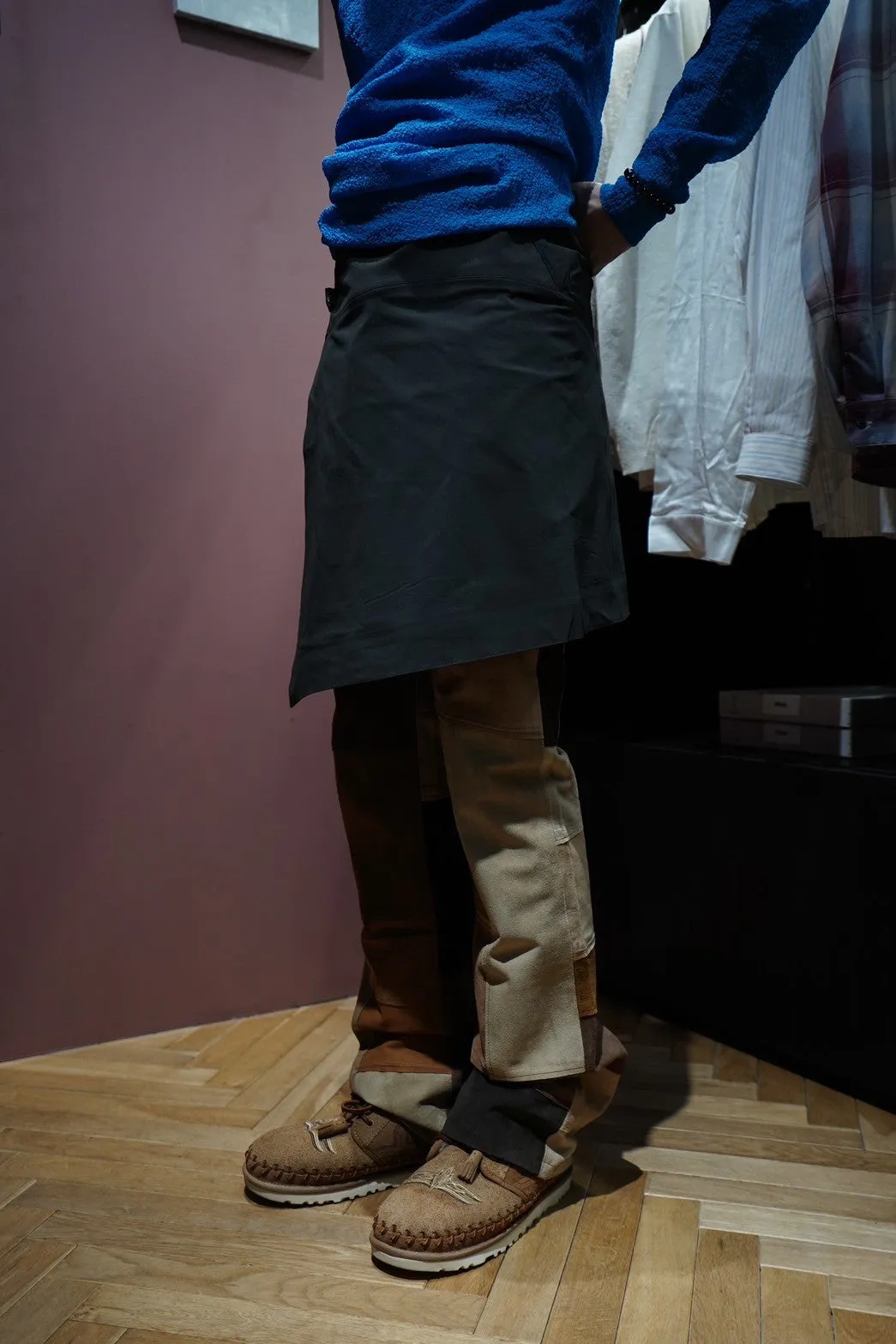 Omar Afridi WRAPPED SKIRT (CHARCOAL)