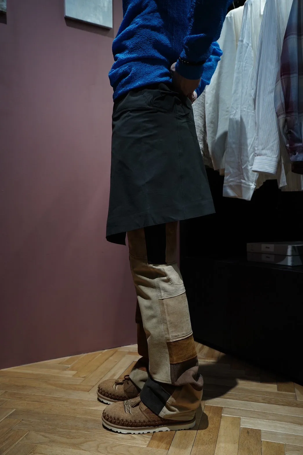 Omar Afridi WRAPPED SKIRT (CHARCOAL)