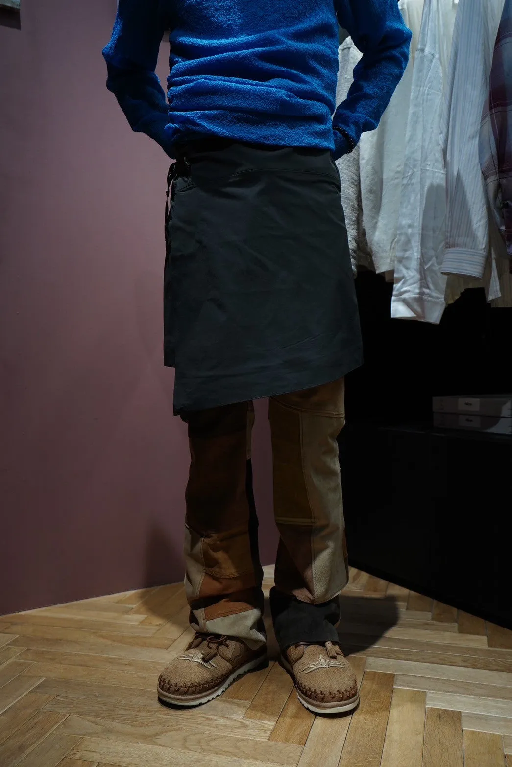 Omar Afridi WRAPPED SKIRT (CHARCOAL)