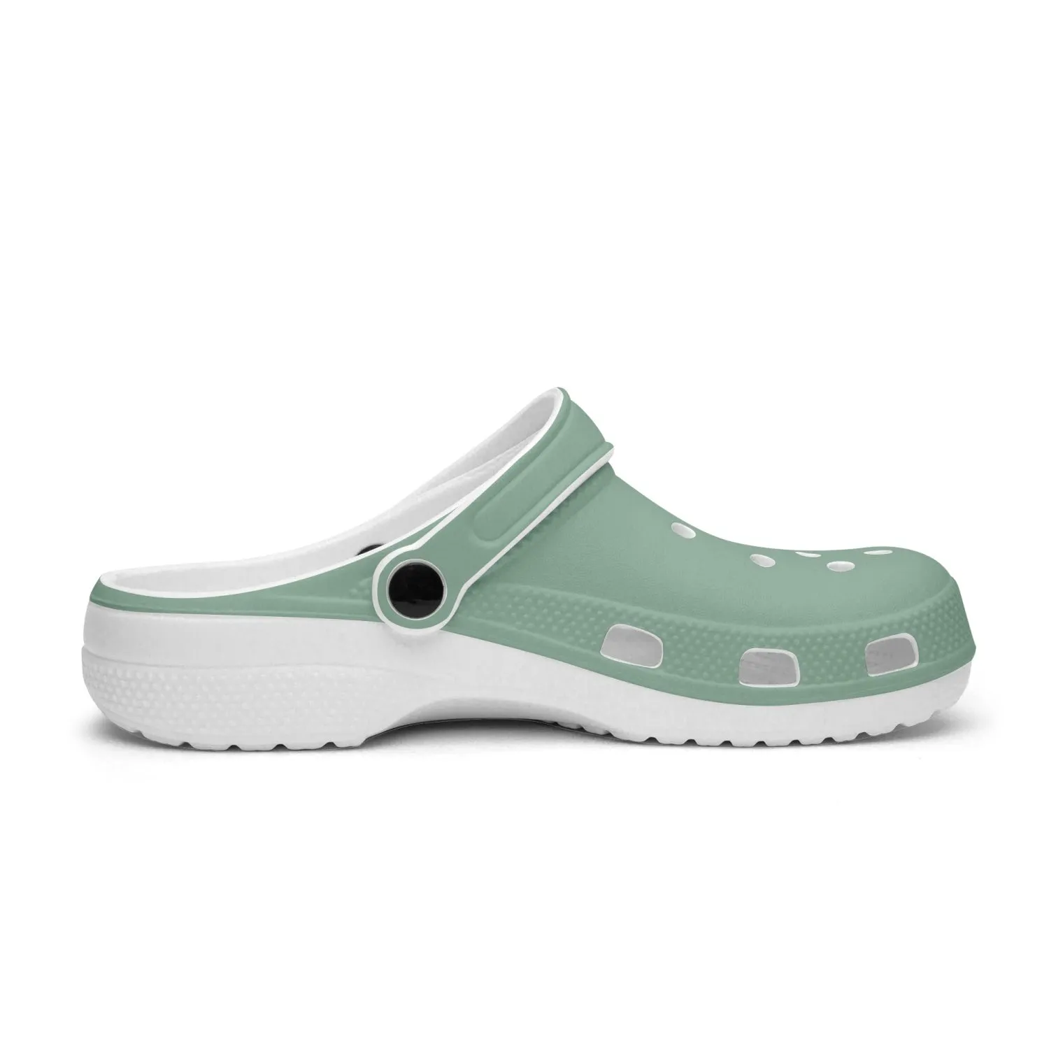 Pastel Green Color Unisex Clogs, Best Solid Green Color Unisex Classic Lightweight Best Sandals For Men or Women