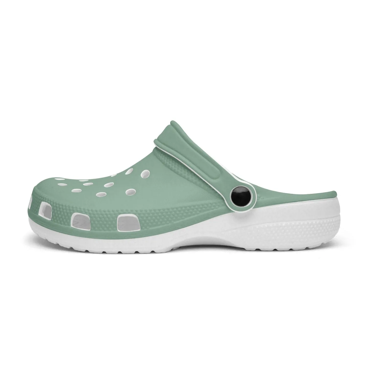 Pastel Green Color Unisex Clogs, Best Solid Green Color Unisex Classic Lightweight Best Sandals For Men or Women