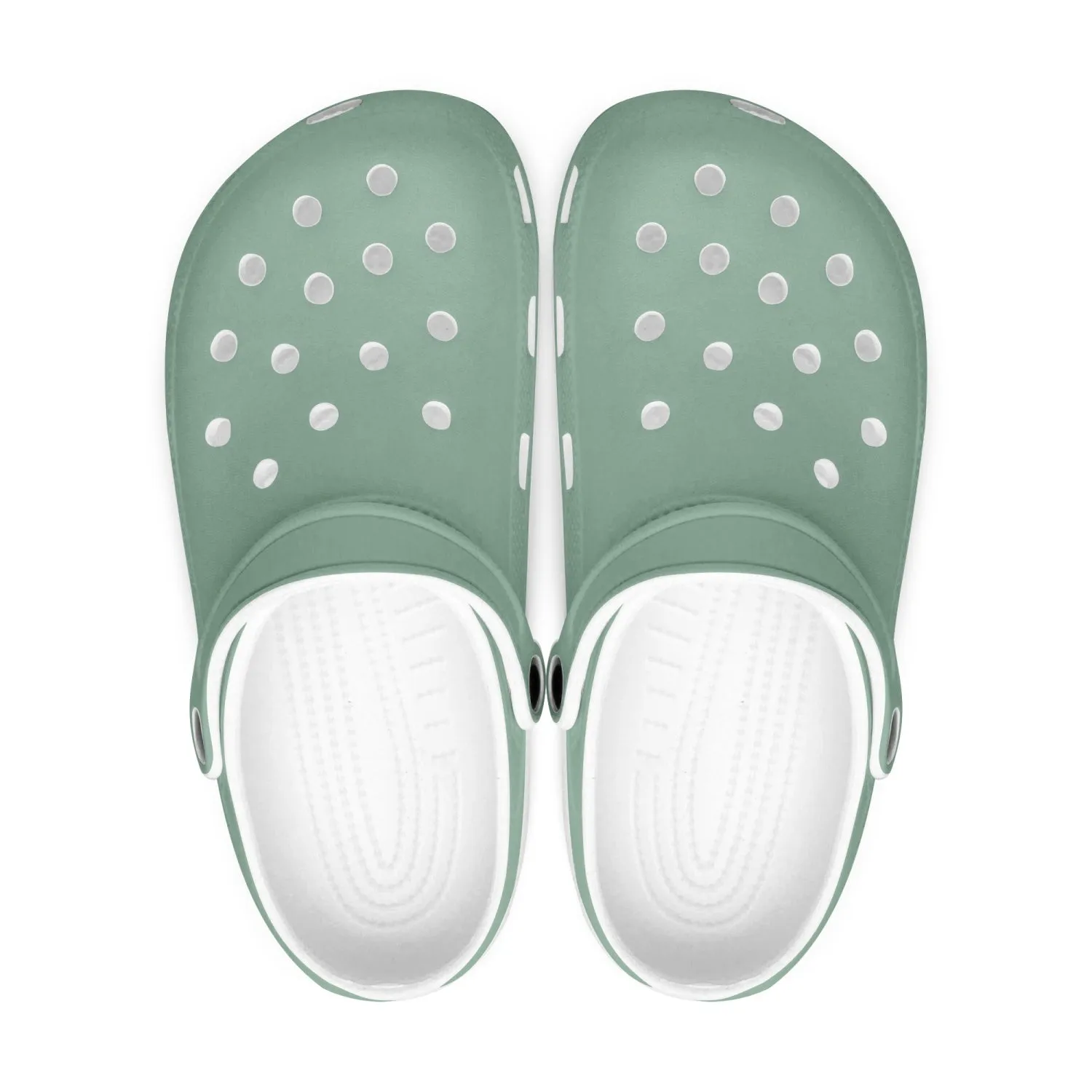 Pastel Green Color Unisex Clogs, Best Solid Green Color Unisex Classic Lightweight Best Sandals For Men or Women