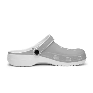 Pastel Grey Color Unisex Clogs, Best Slip On Sandals, Best Solid Grey Color Unisex Classic Lightweight Best Sandals For Men or Women