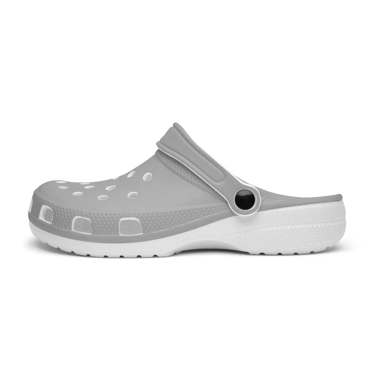 Pastel Grey Color Unisex Clogs, Best Slip On Sandals, Best Solid Grey Color Unisex Classic Lightweight Best Sandals For Men or Women