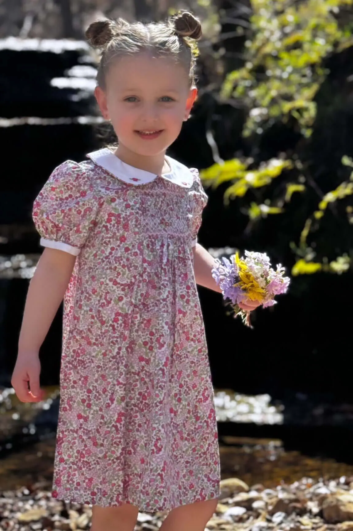 Smocked Floral Bouquet Dress