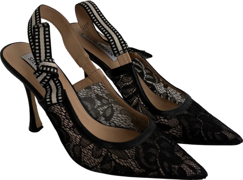 STEVE MADDEN Black Bri Lace Pumps UK 6