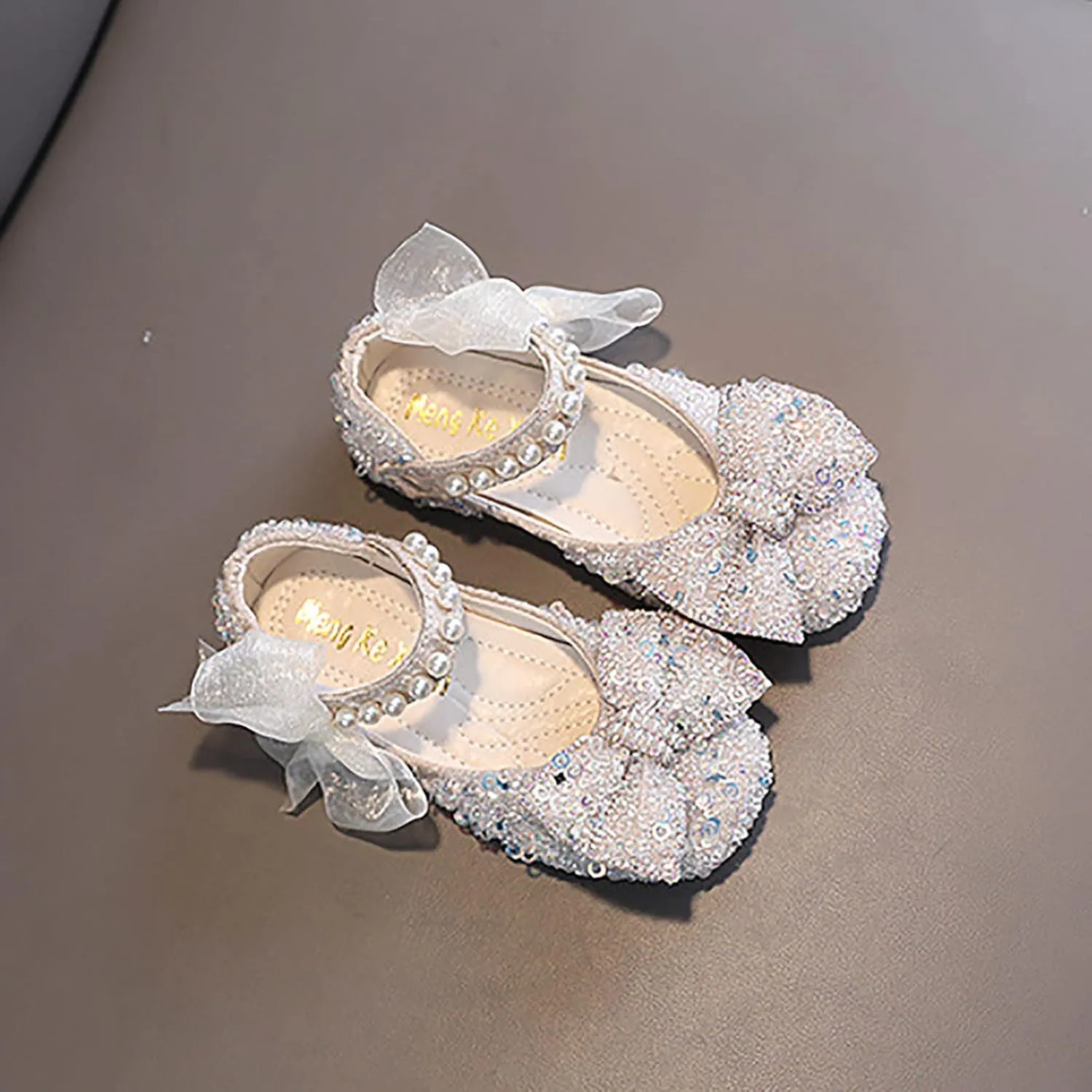 Toddler Girl Dress Shoes,Dance Shoes for Girls Childrens Pearl Princess Shoes Baby Girls Shoes for Party Wedding Gift