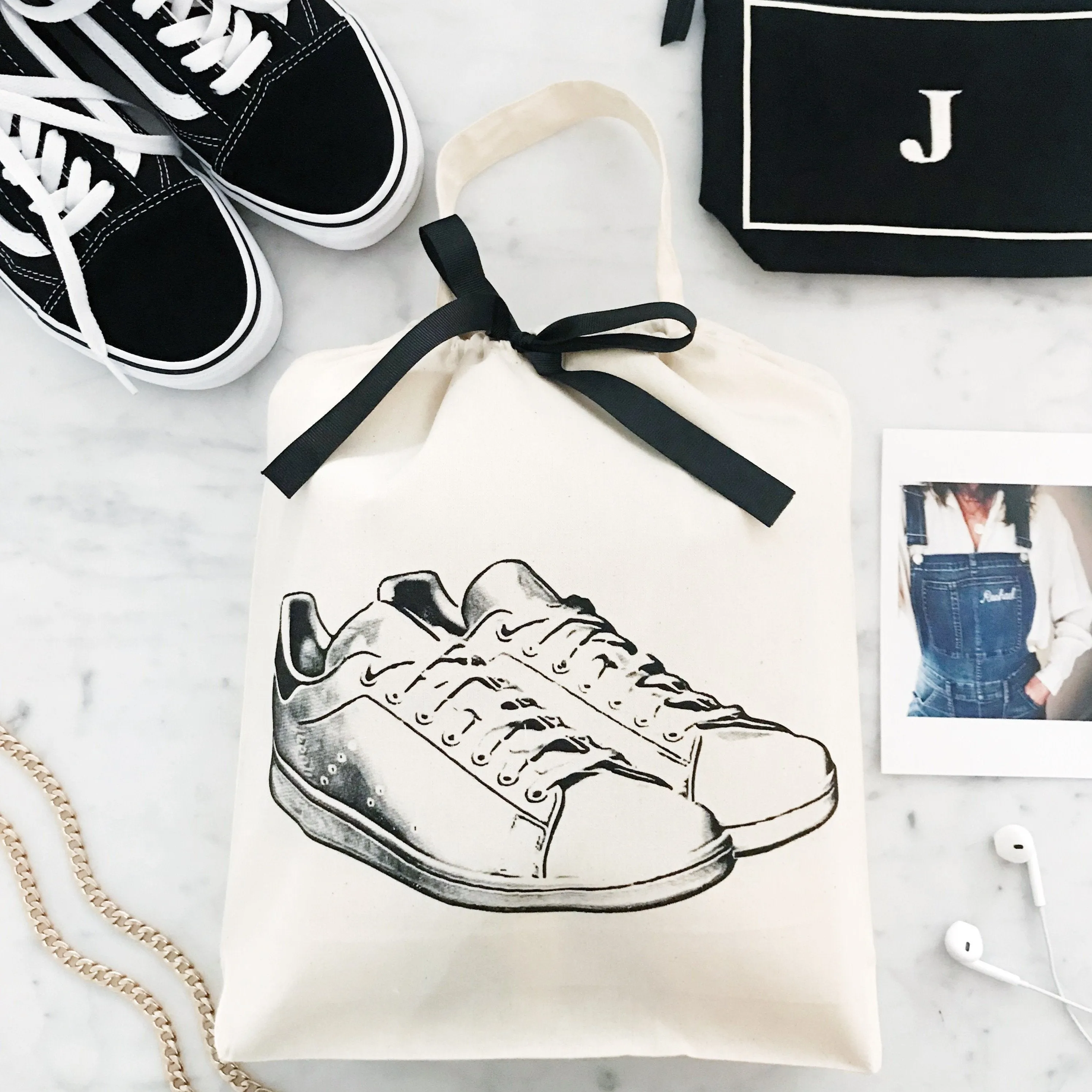 White Sneaker Shoe Bag, Cream